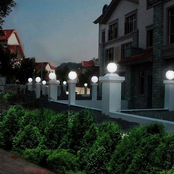 LED 200mm Solarlampa för Väggstolpe Utomhus Rund Boll Ljusgång LGL