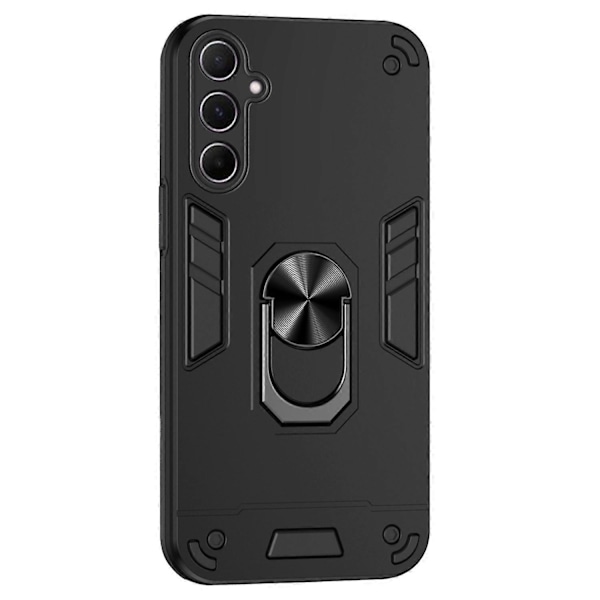 Samsung Galaxy A56 5G -kotelo PC TPU Pudotussuojattu puhelinkotelo sormustelineellä - Vihreä LGL Multicolor Black