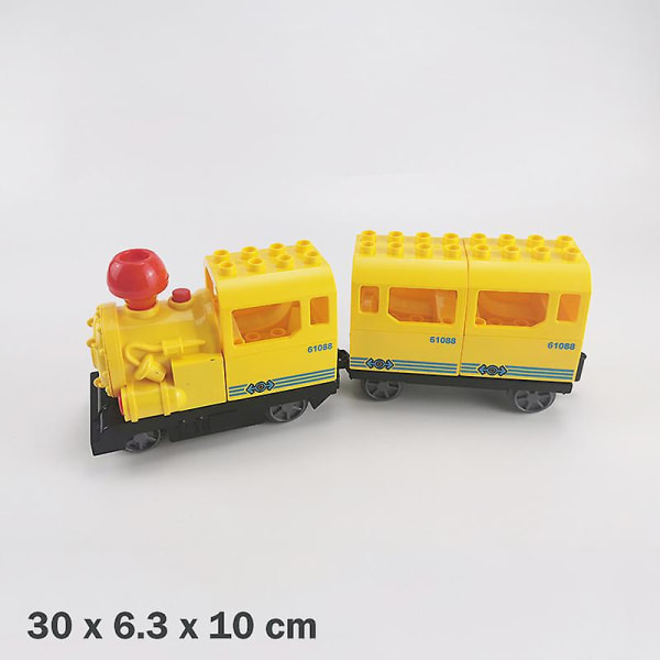 Paristokäyttöiset Duplo-lohkot junanrakennustiilet opetuslelu-xh[GL] Yellow