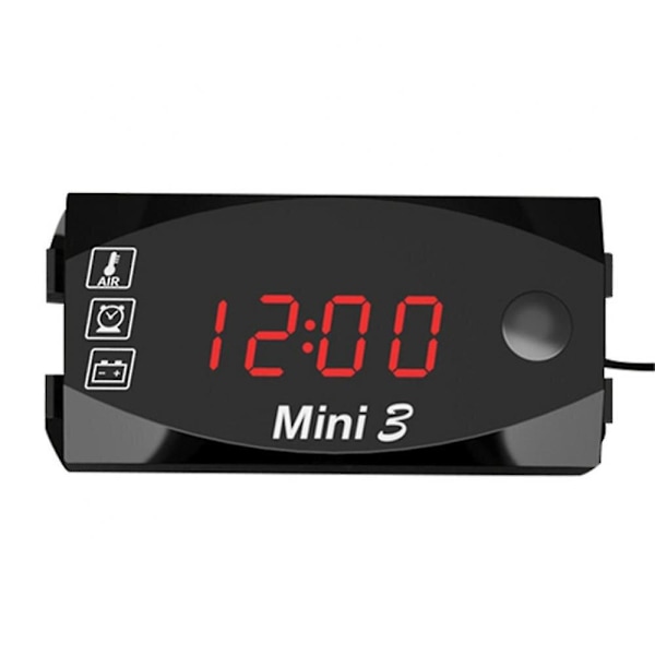 3 i 1 Multifunksjonell Digital Display Meter Støvtett Motorsykkel Elektronisk Tidsklokke Motorsykkel [GGL] A01