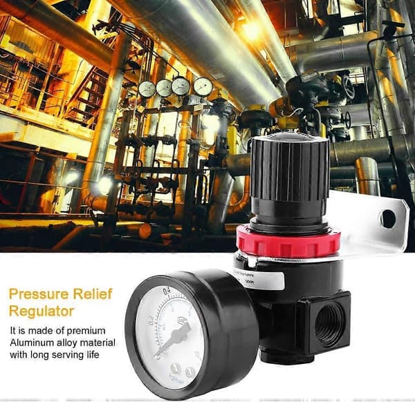 1 stk. Lufttrykksregulator AR2000 G1/4 Luftdrevet kompressor med trykkmåler (LGL)