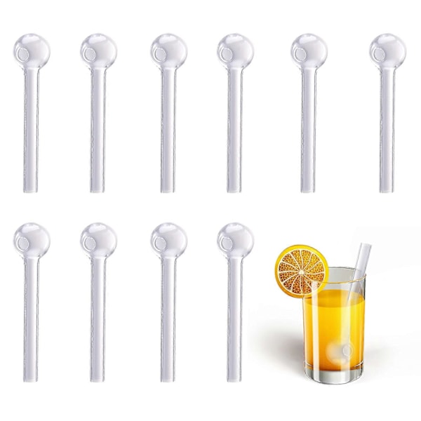 Eksklusivt Design Rundt Hode Glass Sugerør Sett for Drikke og Cocktail LGL