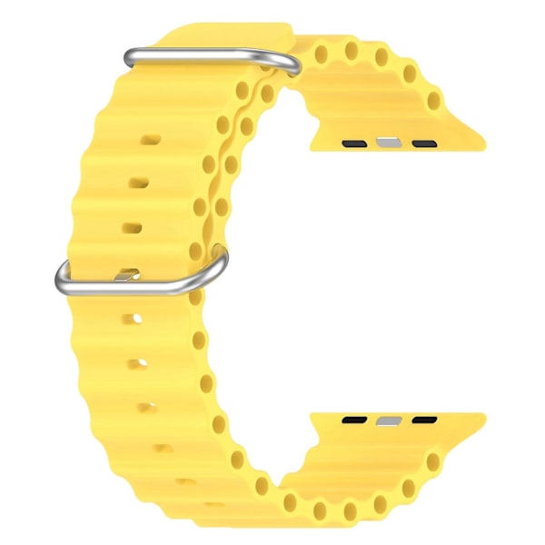 Ocean Silikon Armband för Apple Watch Ultra 49mm/Series 8&7 45mm/SE 2&6&SE&5&4 44mm LGL Yellow
