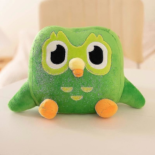 Duo Lingo Ugle Plys Duolingo Plyslegetøj Duo Lingo Maskot Ugle Grøn Duo Ugle Dukke Duolingo Blødt Legetøj Udstoppede Dyr Sød Pude LGL