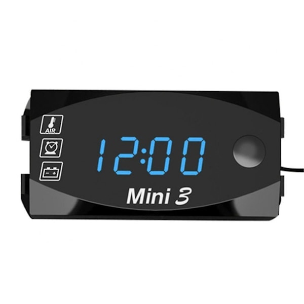 3 i 1 Multifunksjonell Digital Display Meter Støvtett Motorsykkel Elektronisk Tidsklokke Motorsykkel [GGL] A02