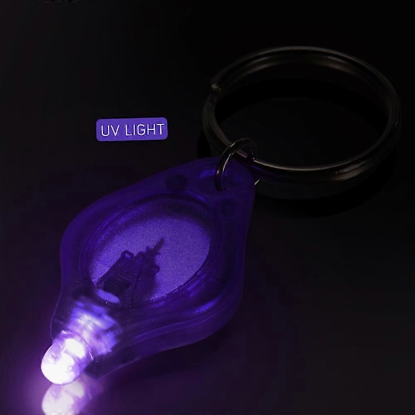 10 st Mini Portabel UV LED-lampa Ficklampa Nyckelring Ultraljus Nyckelringslampa Valuta Pass Detektor LGL Purple 10 pcs