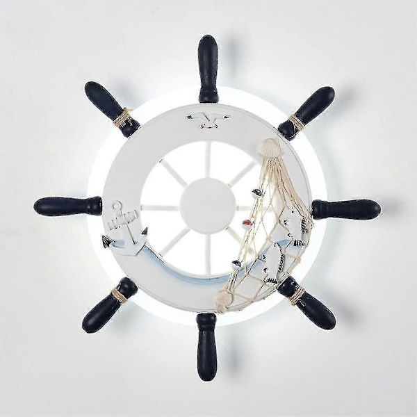 Nautisk Marine Ror Loftlampe Væglampe Pirat Sømand Marine Skib Juster Krigsskib Rat Gear Lampe Led Fiskenet Hamp Reb Dec LGL