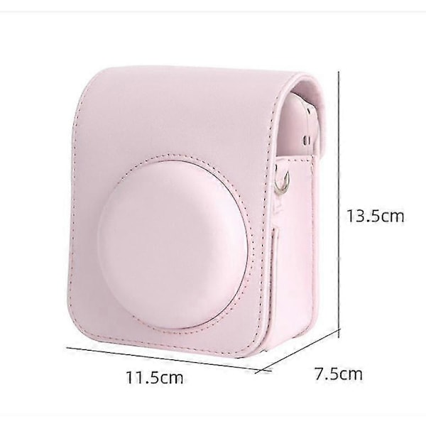 Kameraväska för Instax Mini 12-kamera, Kameraväska Förvaringsväska Skyddande Slät PU-läder med Axelrem och Inbyggd Ficka, Instan LGL