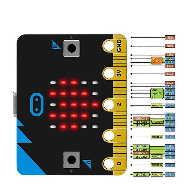 Micro:Bit V1.5 -kehityskortti Micro:Bit Älyauto-sarja/Qtruck/Python-opetus BBC Microbit -ohjelma (LGL)