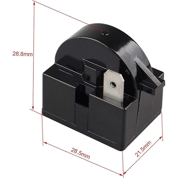 2-pakke 15 Ohm 220V enkeltbenet PTC-starterrelæ til køleskab fryser og kompressor Sort 1 fod (LGL)