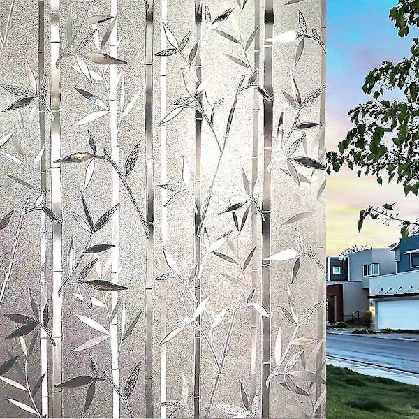 Pimennysikkunakalvo, UV-suojaava tarttumaton staattinen ikkunakalvo, bambukuvioinen koristeellinen ikkunakalvo 45x200CM (LGL)