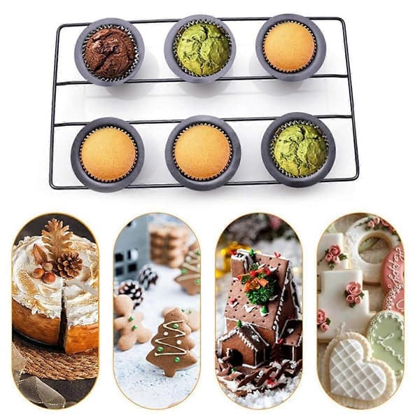 6 Kops Non-stick Popover Form Muffinform Cupcake Bageform Puddingform til Ovnbagning Frittatas Muffins Qu (LGL) Black