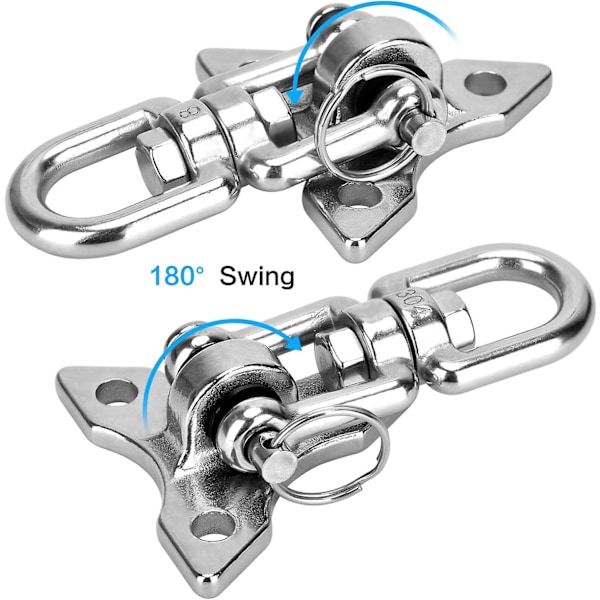 Takkrok Hengekøye krok 360 Swivel, Rustfritt stål Utendørs brakett Opptil 600 kg [GGL]