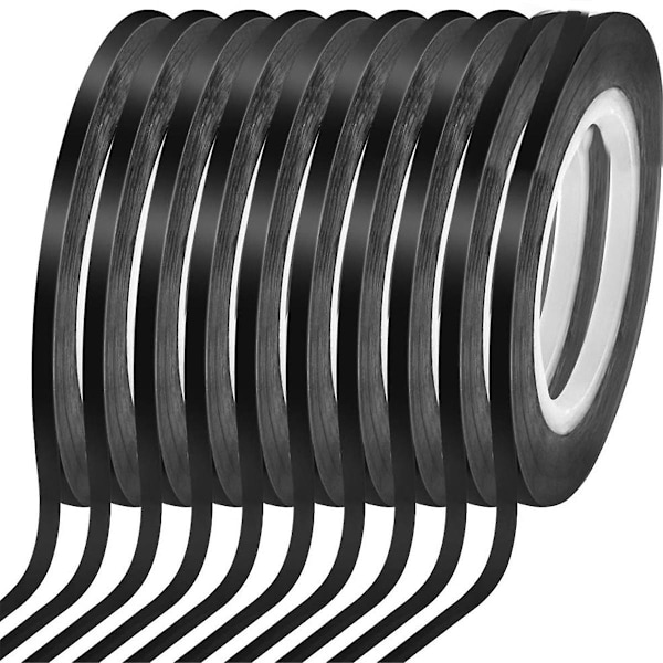 10 Rullar 1/8 Vittavla Tejp Tunn Vittavla Tejp Linjer Pinstripe Torktorr Art Tejp Elektrisk Tejp