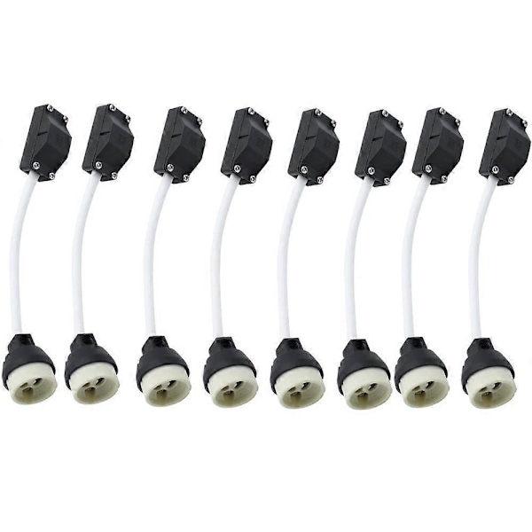 GU10 Lamphållare 2A 250V GU10 Keramisk Lamphållarkontakt med Kabeldragning 8-Pack (LGL)