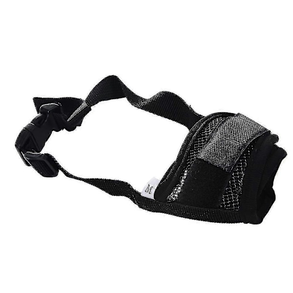 1x Justerbar Hundemaske Gøen Bid Mesh Mundkurv Pleje Stop Tyggen Hfmqv TINGQUAN LGL Balck L mouth circumference 18-24cm