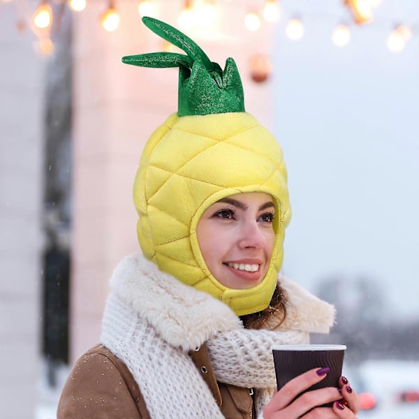 Sjov Ananas Hat Tropisk Stil Frugt Ananas Kasket Kostumefest Hovedbeklædning Foto Prop LGL