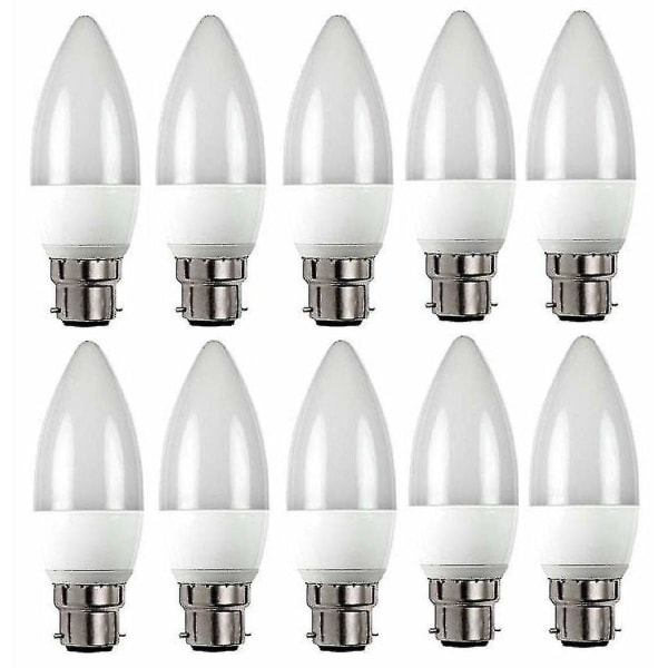 Led 3w B22 Candle Bulbs - Pack Of 10 Bulbs - B22 / Bc/standard Bayonet Cap Fittings - 3w - Cool-mxbc [LGL]