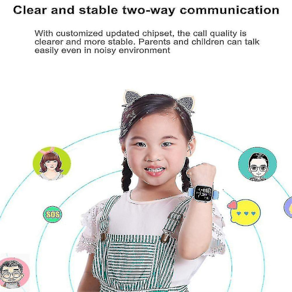 Ny barn 4g smartklocka Sos Gps plats videosamtal Sim-kort för barn Smartwatch kamera vattentät klocka för pojkar flickor 2023 [GGL] Blue