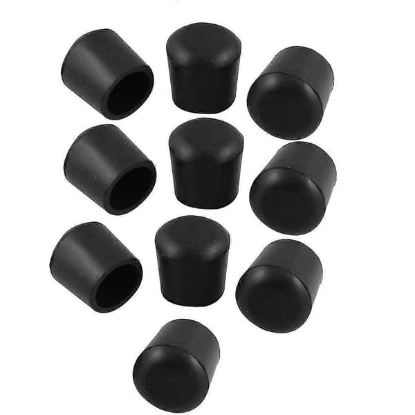 10 stk. kegleformede 25 mm Dia møbelbord stol gummifødder sorte (LGL)