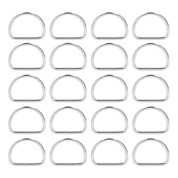 20 st D-ringar Enkel montering Elektropläterad yta Robust Hållbar Blekningsfria Metall D-ringar 4,8x40x30mm (LGL)