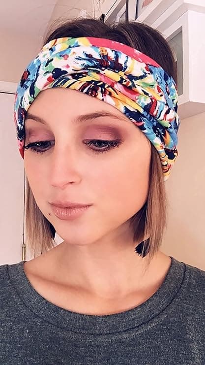 stk hårbøyler dame boho hårbøyle vintage blomstertrykk hode