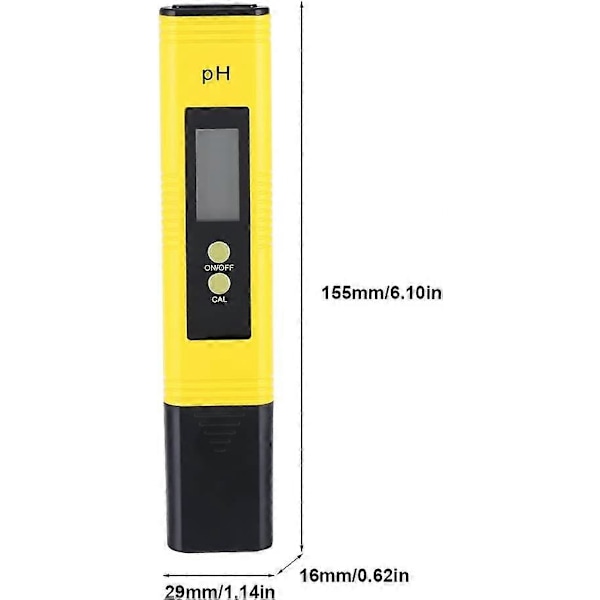 PH Digital Mätpenna med Digital LCD-Display 0.00-14.00 Mätområde 0.01 PH för Akvarium, Poolvatten (LGL)