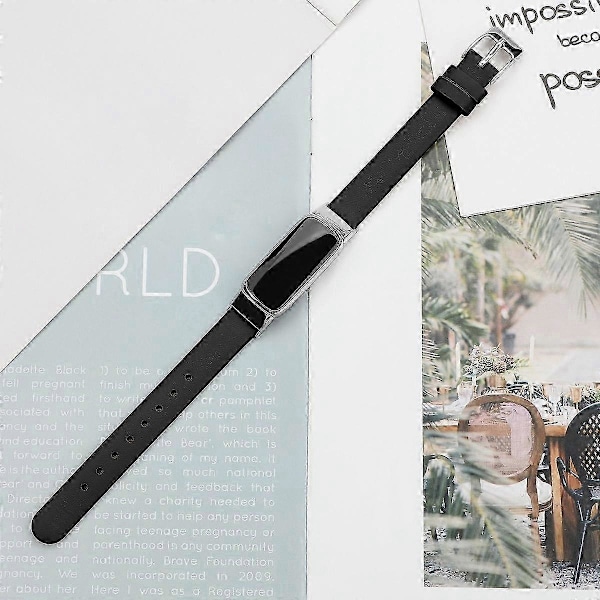 Äkta Läder Klockarmband Justerbart Ersättningsarmband, Storlek L (14.3+9.4cm) för Fitbit Luxe LGL