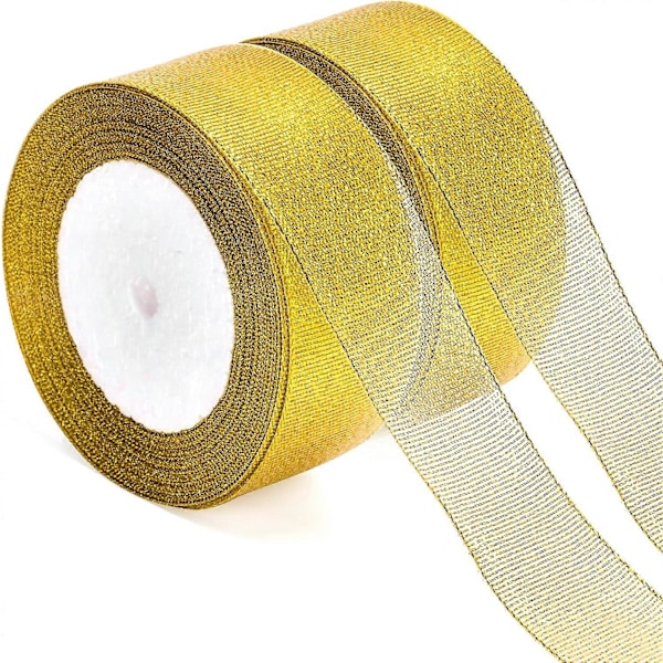 40 mm joulukimalle nauha, 44 m lahjapaketointinauha, kakunkoristenauha, kiiltävä metallinen lahjapaketointinauha (LGL)
