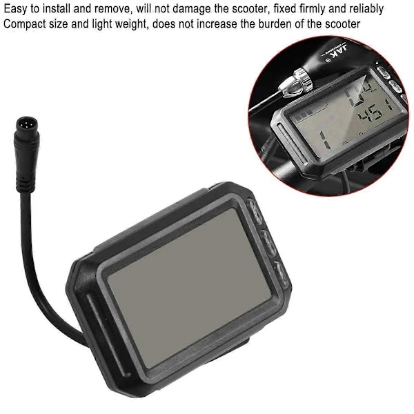 Elektrisk Scooter LCD Display Meter 36V-60V Panel Display Dashboard til Kwheel S12 G Booster E-Scoot LGL Black