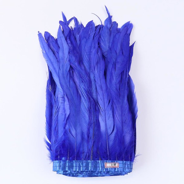 25-30 Cm Hanefjer Trims Frynser Farvede Farverige Naturlige Hanefjer Bånd Til Fest Kostume Tøj Hovedbeklædning Dekoration[GL] royal blue 25-30 cm