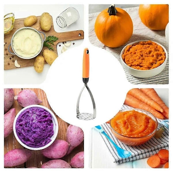 Kartoffelmoser i rustfrit stål, kartoffelpresser, puré- og juicefremstiller, kartoffelskræller, glat kartoffelmos, frugtredskaber LGL As Shown
