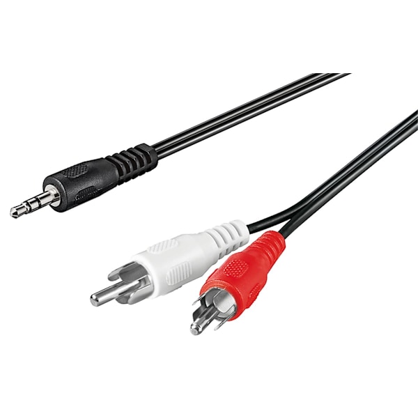 Ljudadapterkabel AUX, 3,5 mm jack till stereo RCA-kontakt (LGL)