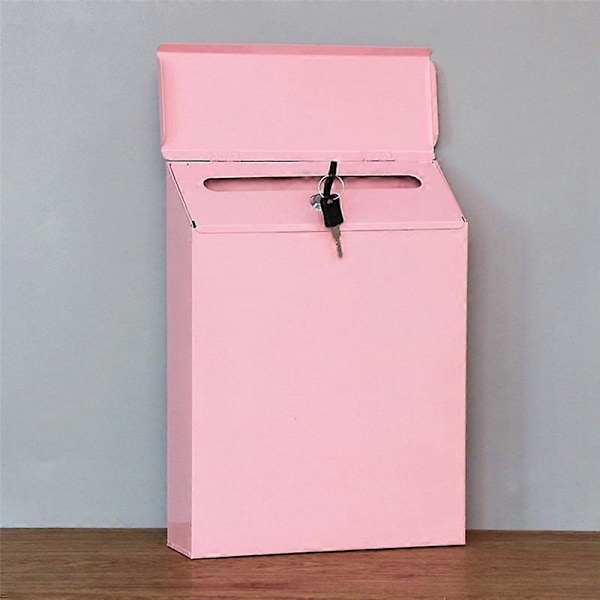 Veggboks Låsbar Postkasse Vegg Samleboks Gårdshus Postkasse med Nøkkel Egnet for H LGL Pink