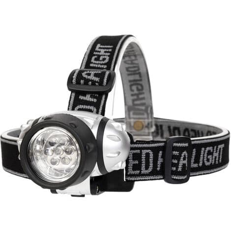 LED hodelykt, LED hodelykt, hodelykt, LED pannebånd, LED arbeidslys, hodelykt, 7 sterke hvite LED-er, 4 lysmoduser (LGL)
