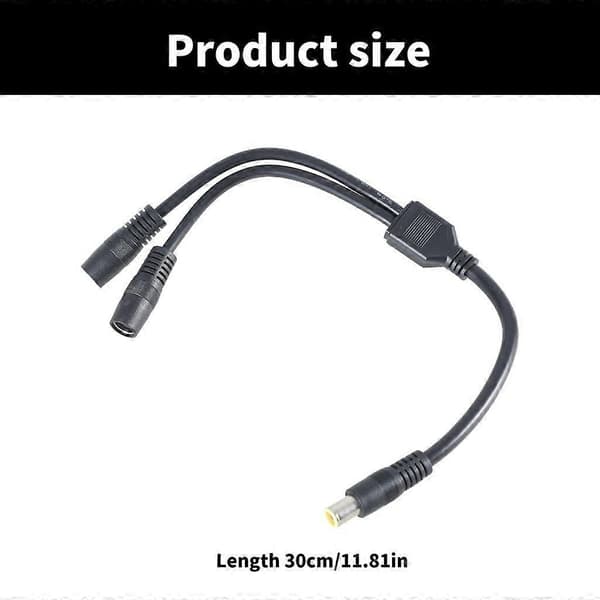 DC7909 Y-splitterkabel 7,9x5,5 mm solcellepanel 1 hann til 2 hunn strømledning (LGL)
