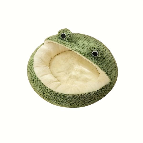 Lämmin Koiranpetityyny, Mukava Ja Pehmeä Sammakko-Tyylisen Kissansänky, Sopii Pienille Kisseille Green M 50cm