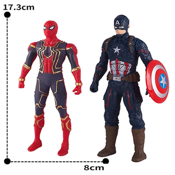 Spider-men Actionfigurer Leksaksdocka Dekor Superhjälte Avengers Iron Man Hulk Captain America Barn Pojkar Flickor Present Hulk