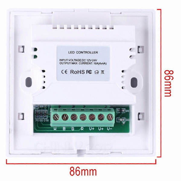 Fjernbetjening til vægpanel, RGBW LED Touch Panel Controller med farvedæmper til LED strips fjernbetjening (LGL)