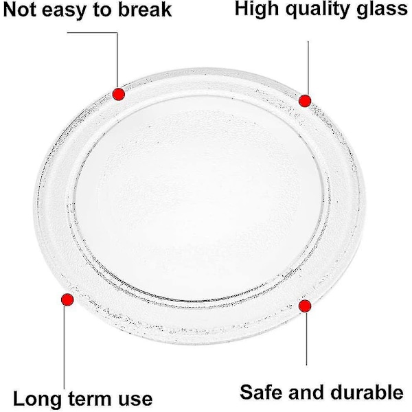 Mikrobølgeovn Glasplade Mikrobølgeovn Glas Drejetallerken Udskiftning Flad Bund Glasbakke 24,5 cm/9 LGL