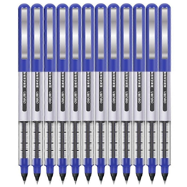 DELI S656 12-pakning Kulepenner 0.5mm Flytende Blekk Skrivepenn for Studenter LGL Multicolor Style B