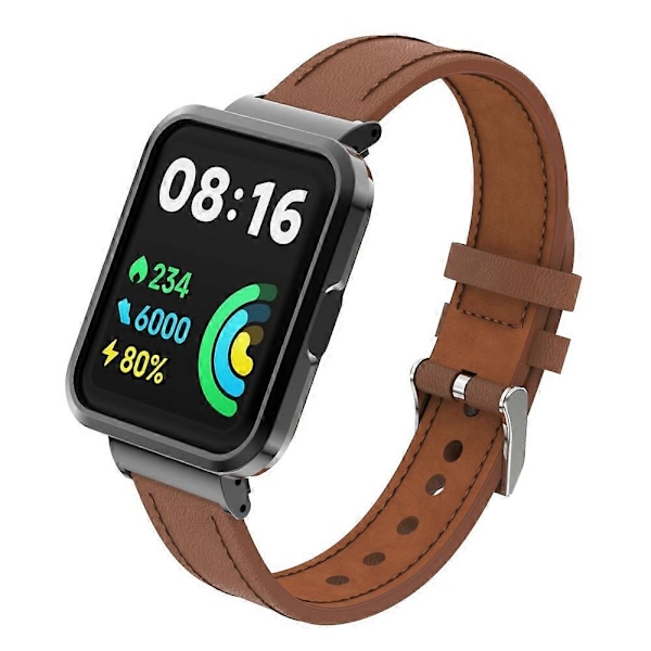 Læder Urrem til Xiaomi Mi Watch Lite / Redmi Watch til Xiaomi Mi Watch Lite / Redmi Watch LGL Brown