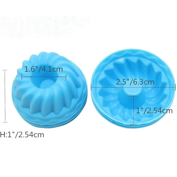Silikone Bageforme, 24-pak Mini Silikone Bageforme til Kager, Non-Stick Muffinsforme, BPA-fri Elegante Dessertskåle - Gelé og Muffins (LGL)