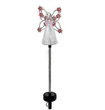 Solcelle-Englehavepæl Lys, Engel Statue Solcellelys Evigt Lys Engel Til Grav Have Dekorationer  (LGL) Pink