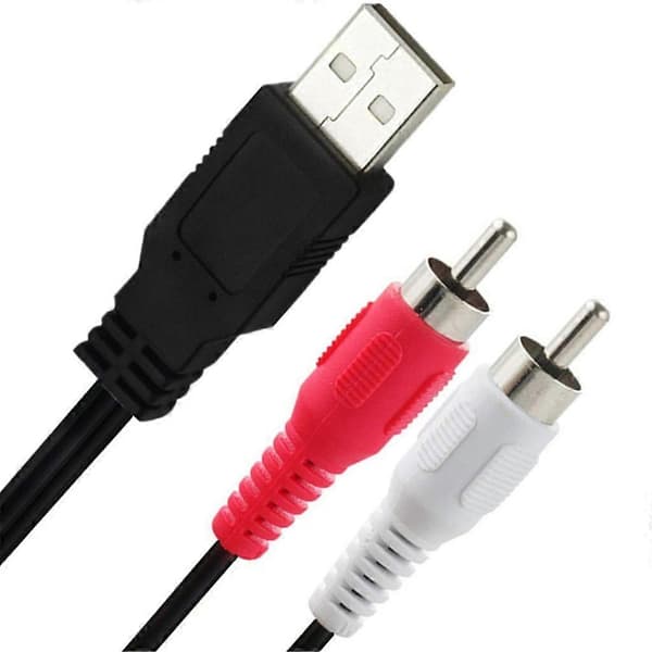 USB 2.0 Han til 2RCA Han Lyd Video Kabel Adapter Til TV/PC Ekstra Konverter (LGL)