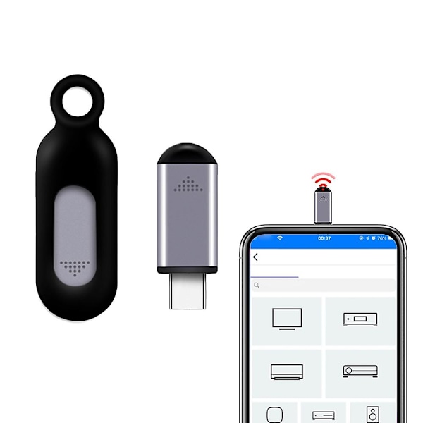 Trådlös Smarttelefon Infraröd Sändare Universell Mini Fjärrkontroll med Typ-C Anslutning Rep LGL Grey