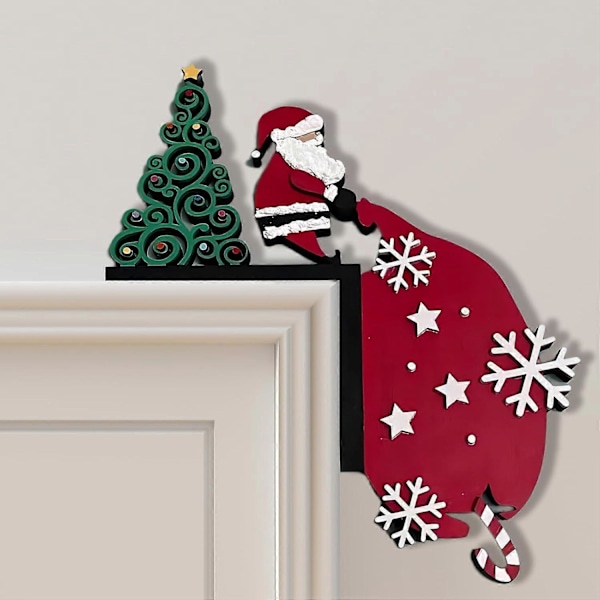 Jul Dörrdekoration Julhem Dekor Rolig Snögubbe Jultomte Övre Dörrkarm Hörnskylt Dekorationer (Jultomte) (LGL)