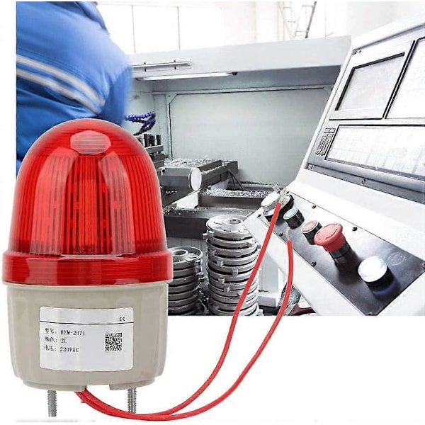 LED Stroboskop Signallampa 220V AC/3W, LED Blinkande Strålkastare Varningslampa Alarmlampa, Fast Bult, Diameter 75mm (LGL)
