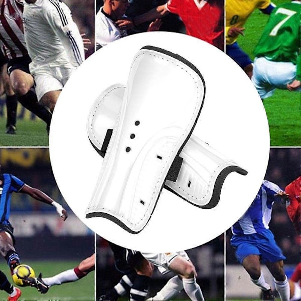 Par Benskydd PVC Vuxen Barn Ankel Skyddande Fotbolls Benskydd För Sportträning (Vit) (LGL)