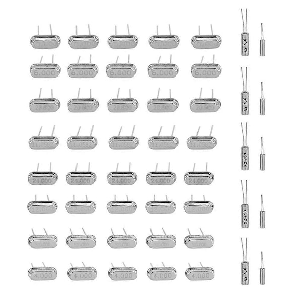 50 stk. 10 værdi 32,768 KHz -24MHz DIY Kvarts Krystal Oscillator Assorteret Sæt (LGL)